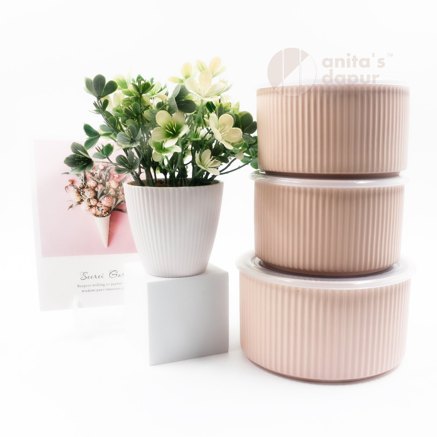 Pink Fresh Keeping Bowl Set
