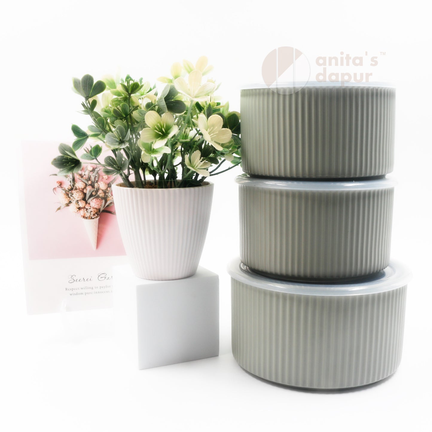 Fresh Keeping Bowl Set Grey