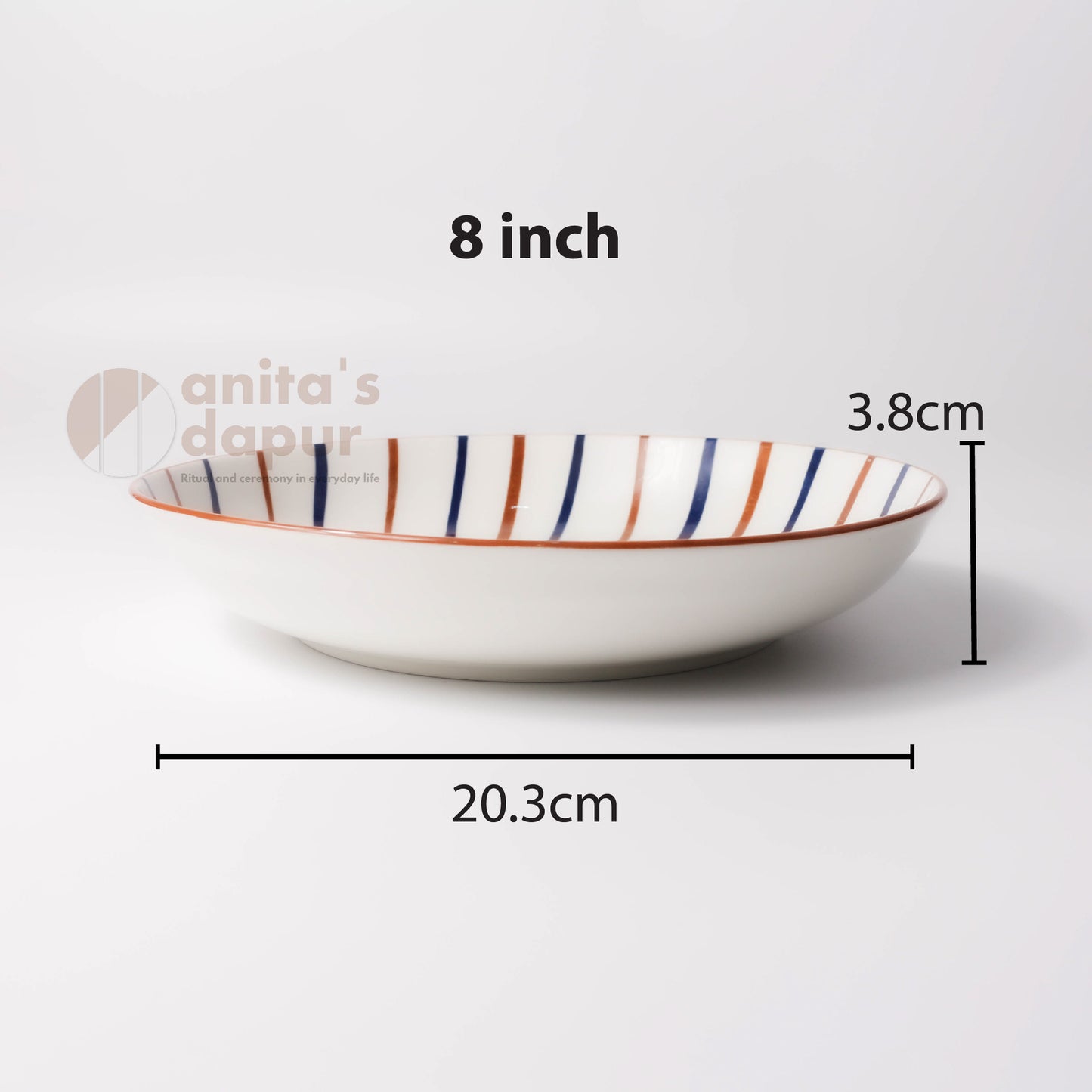 Pinstripe Deep Plate (8 inch)