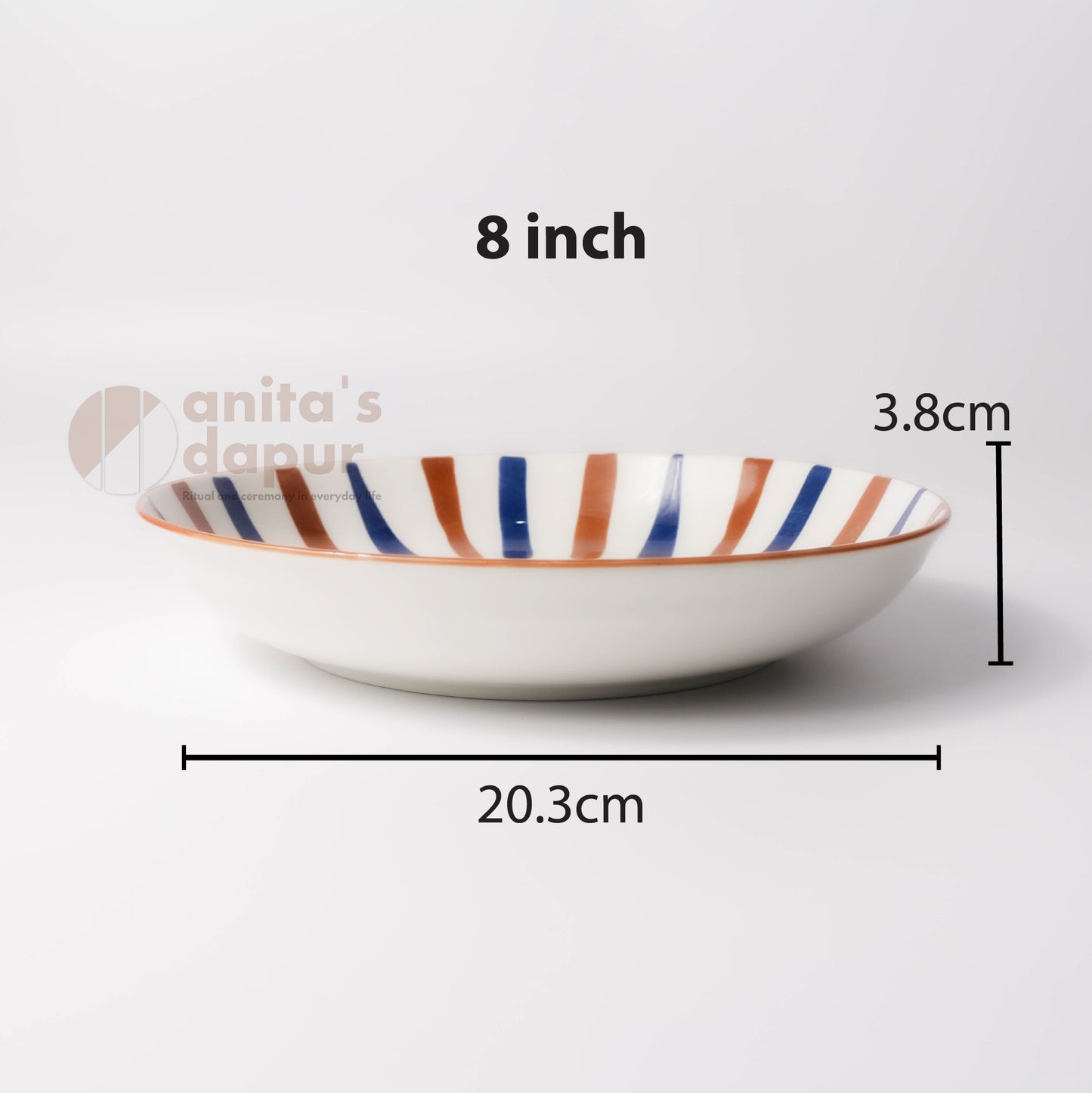 Mess Stripe Deep Plate (8 inch)