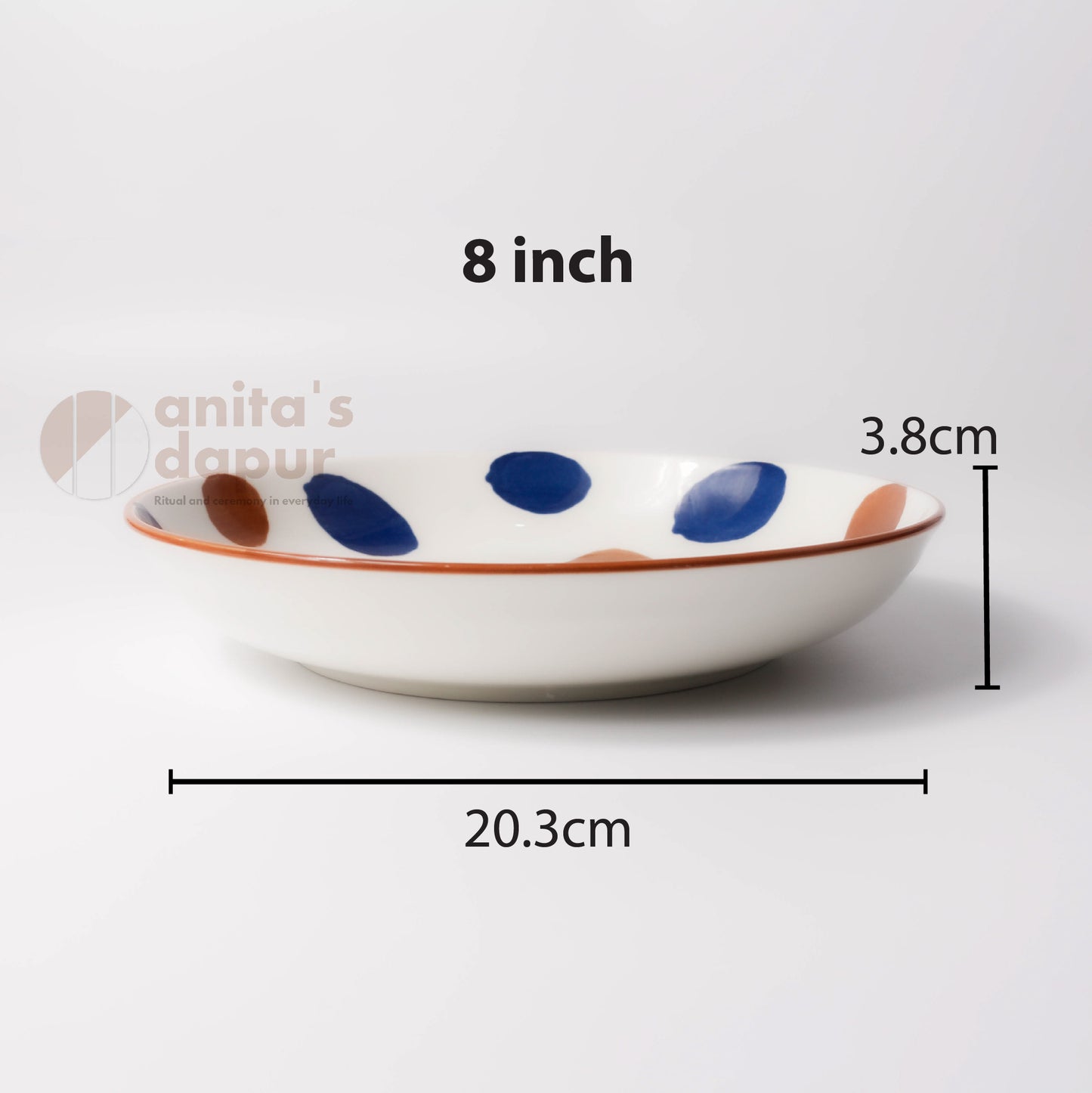 Polka Dots Deep Plate (8 inch)