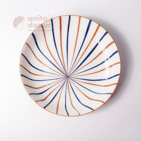 Pinstripe Deep Plate (8 inch)