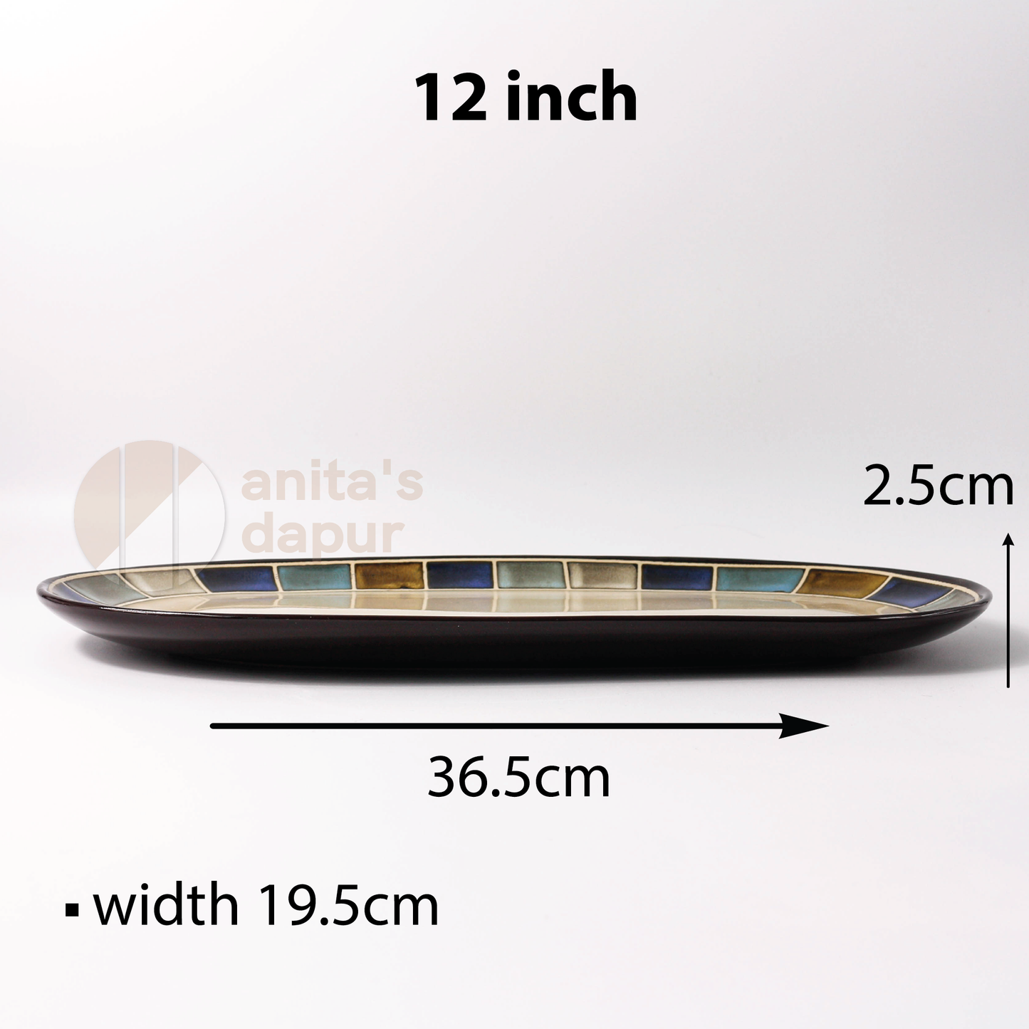 Blue Grid Plates (8 inch , 8.5 inch , 11 inch , 12 inch)