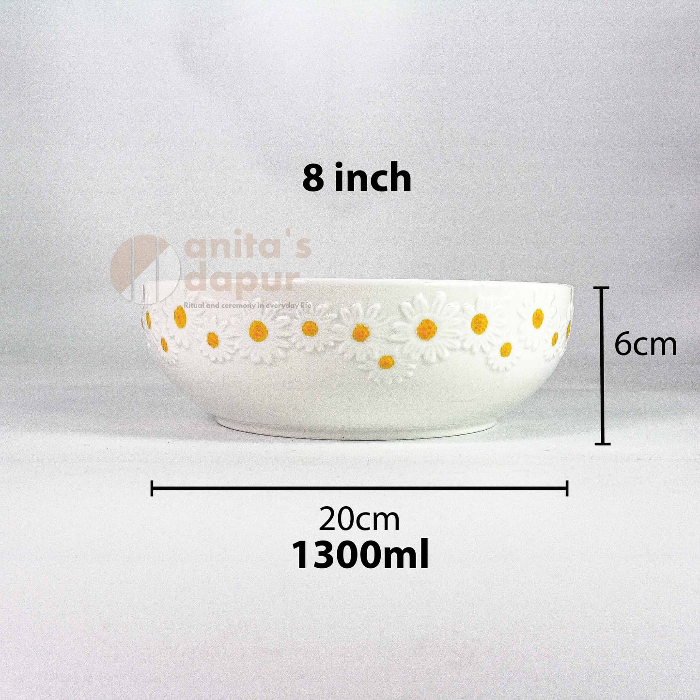 White Chrysan Bowl (4.75 inch , 8 inch)