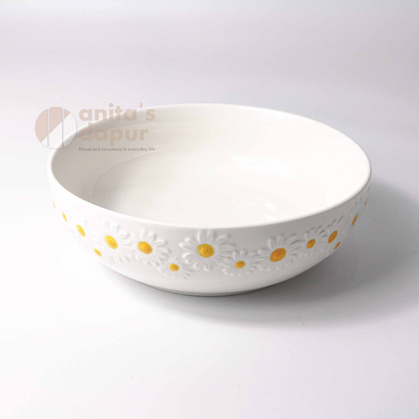 White Chrysan Bowl (4.75 inch , 8 inch)
