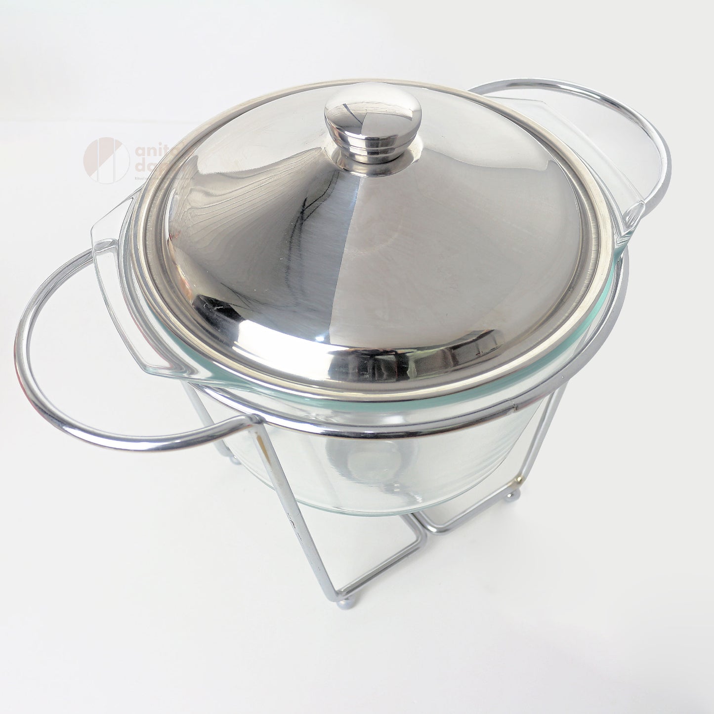 High Deep Glass Chafing Dish Gold & Silver (4L)