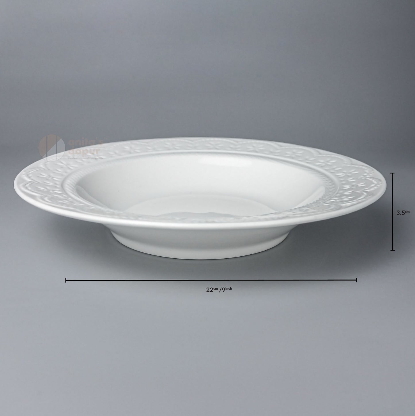 White Lace Deep Plate (9 inch)