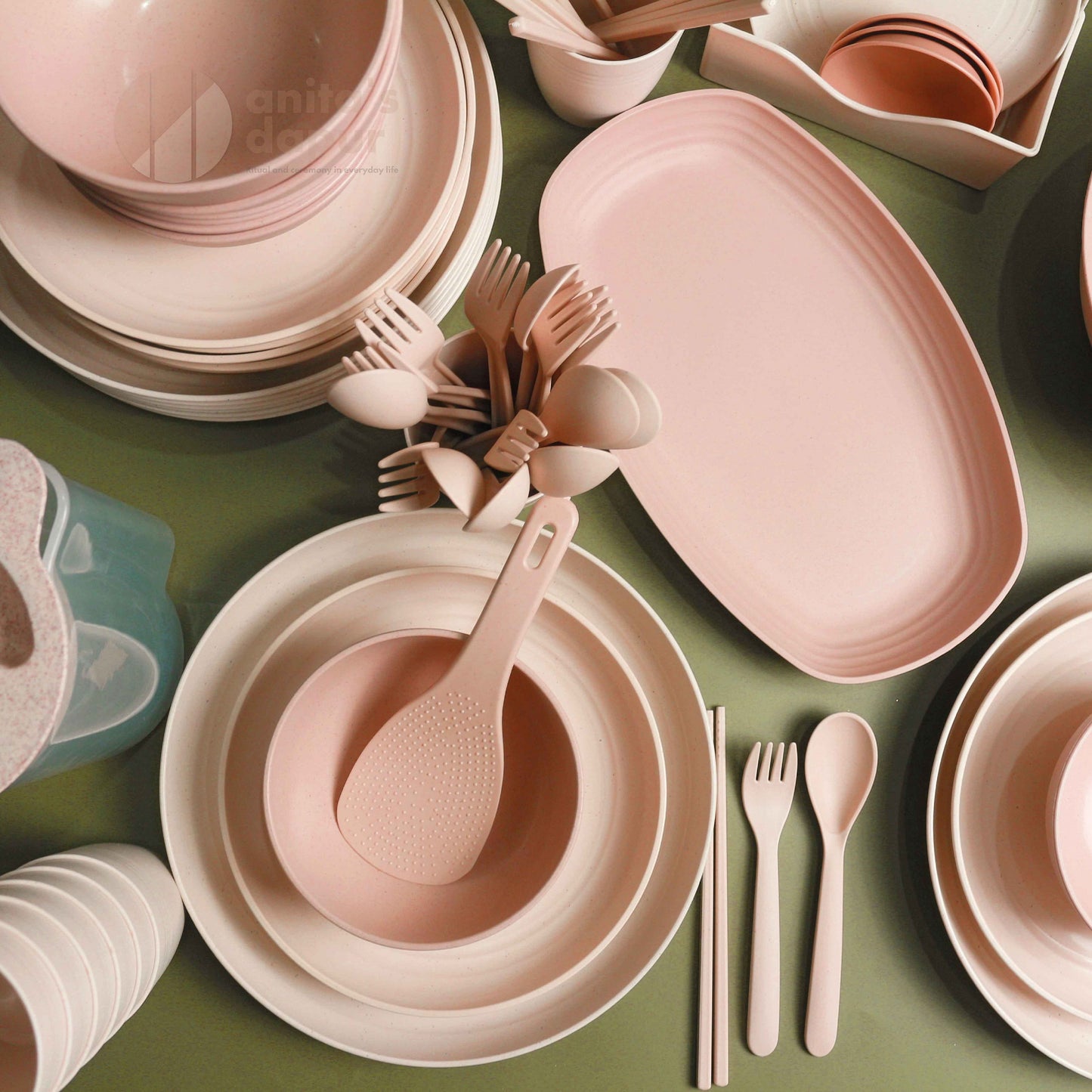 Wheat Straw Pink Set