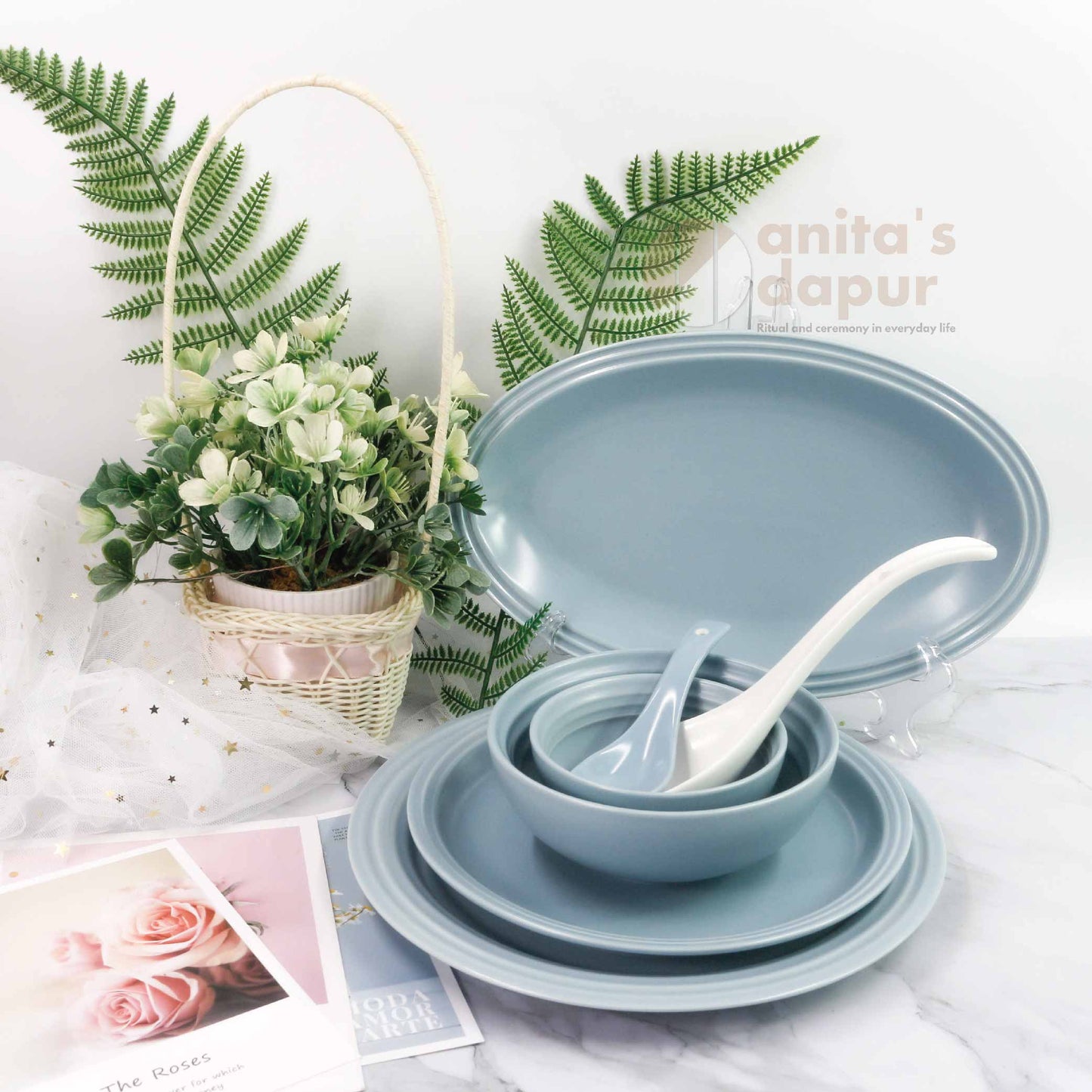 Matte Plate Blue (3.7inch , 8inch , 10inch , 12inch)