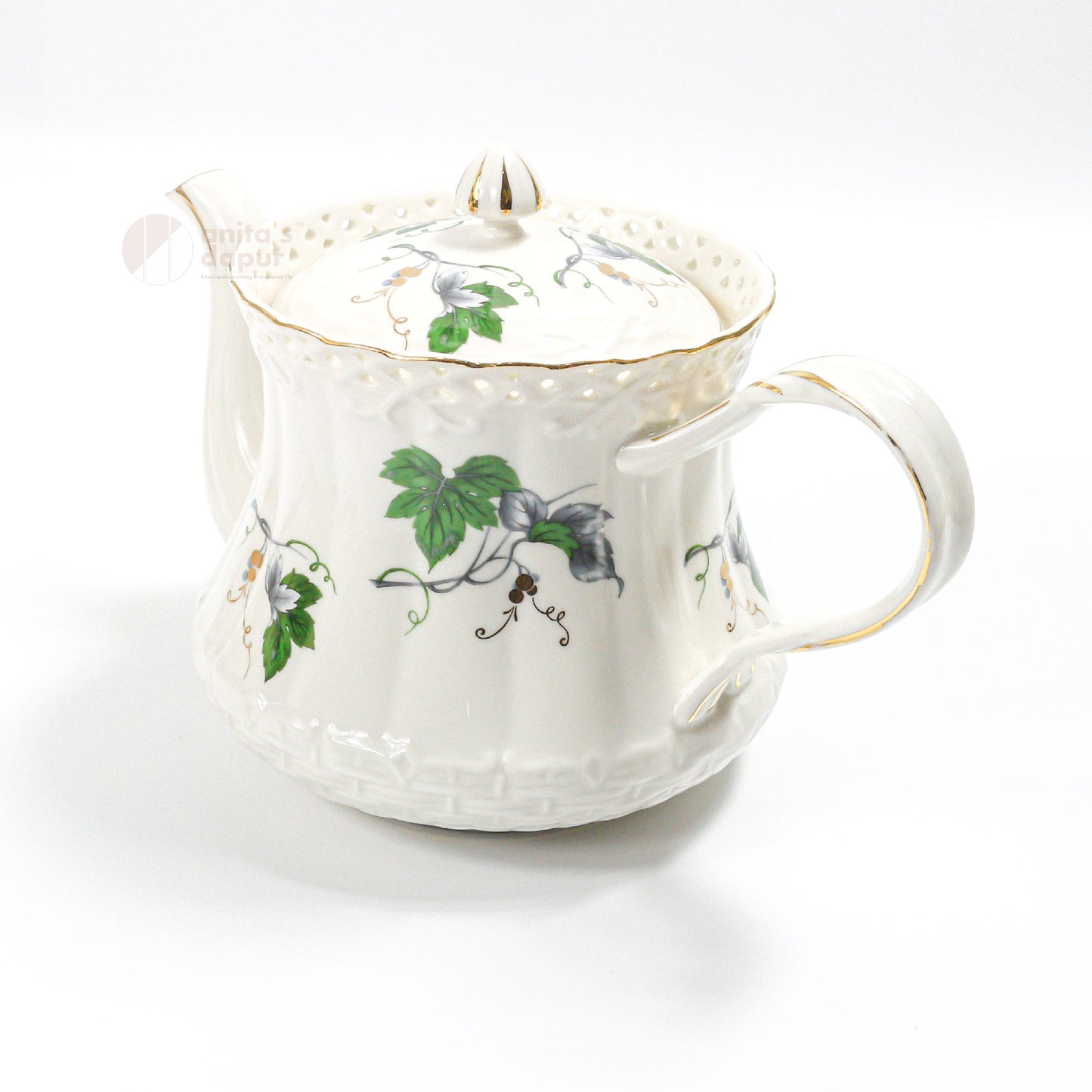 English Green Leaf Tea Pot