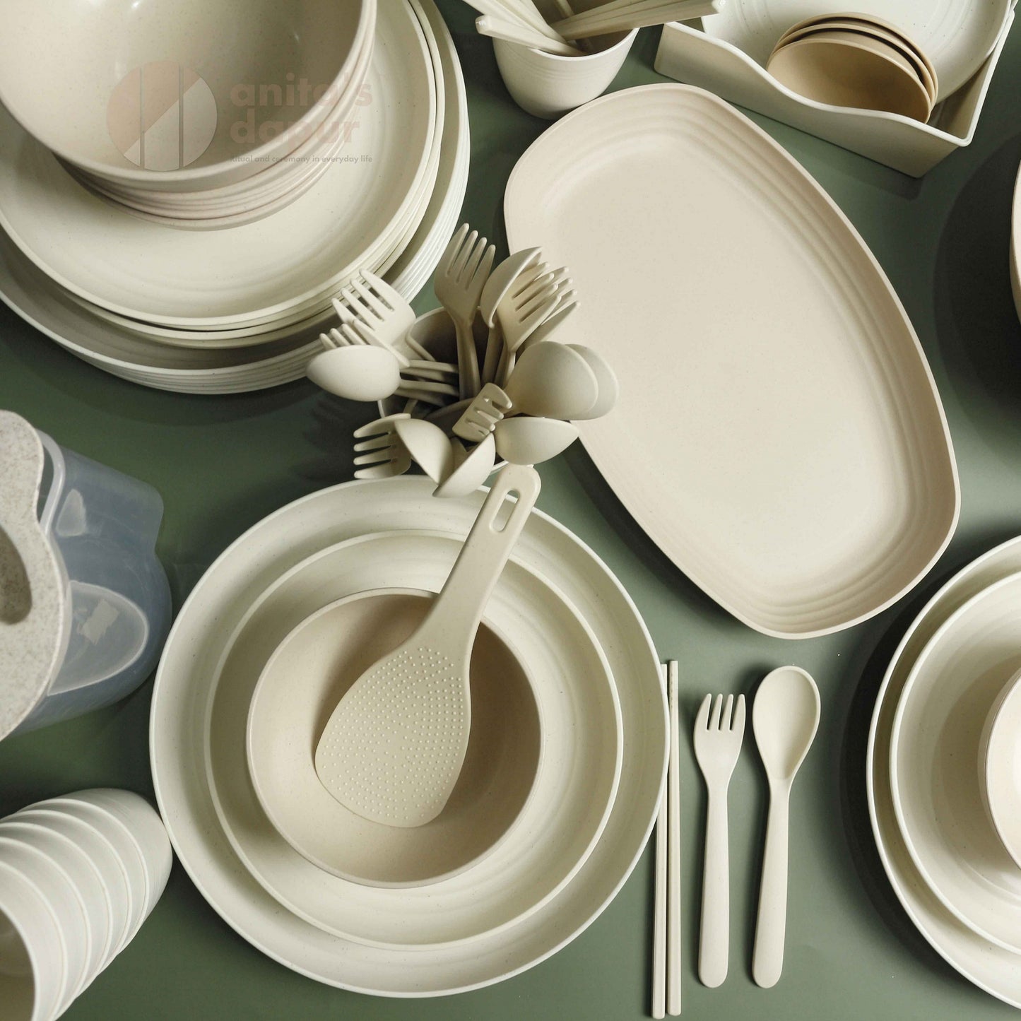 Wheat Straw Beige Set