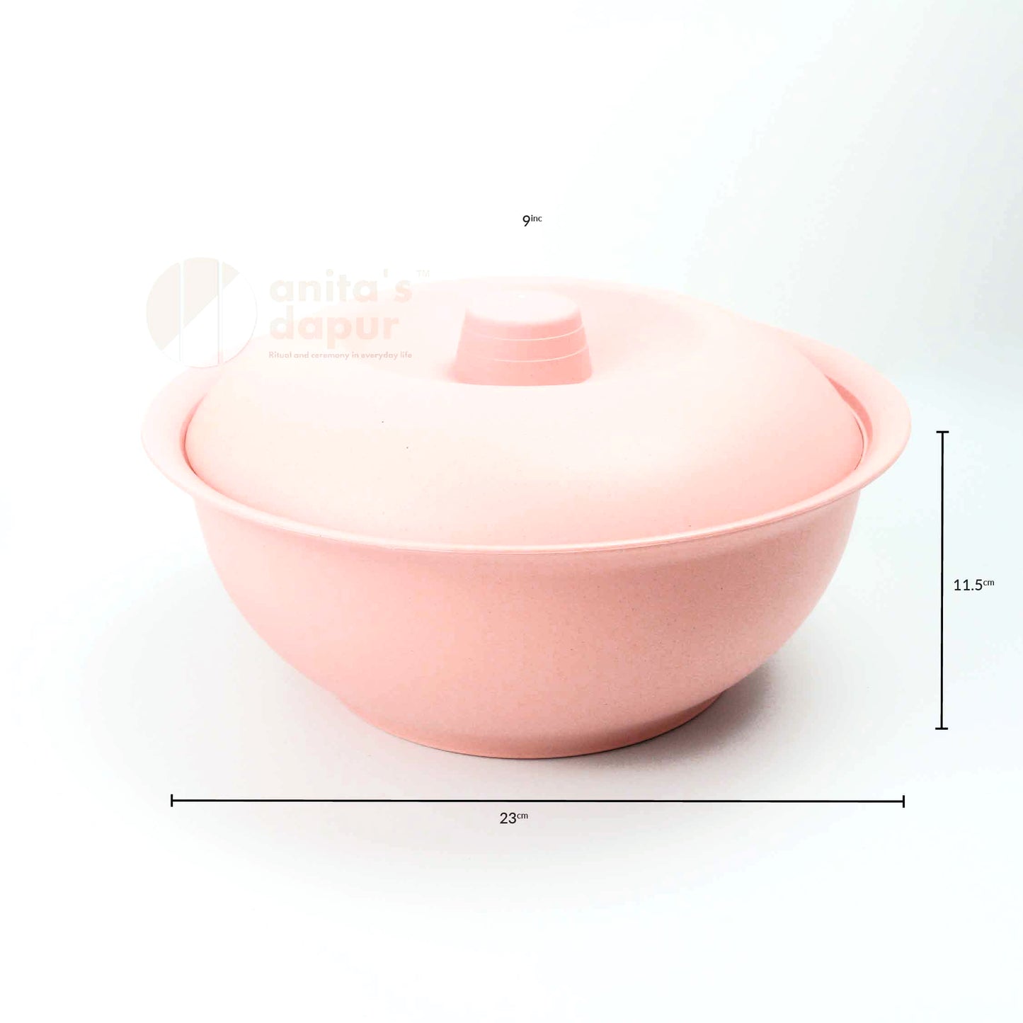 Wheat Straw Pot & Ladle (Beige & Pink)