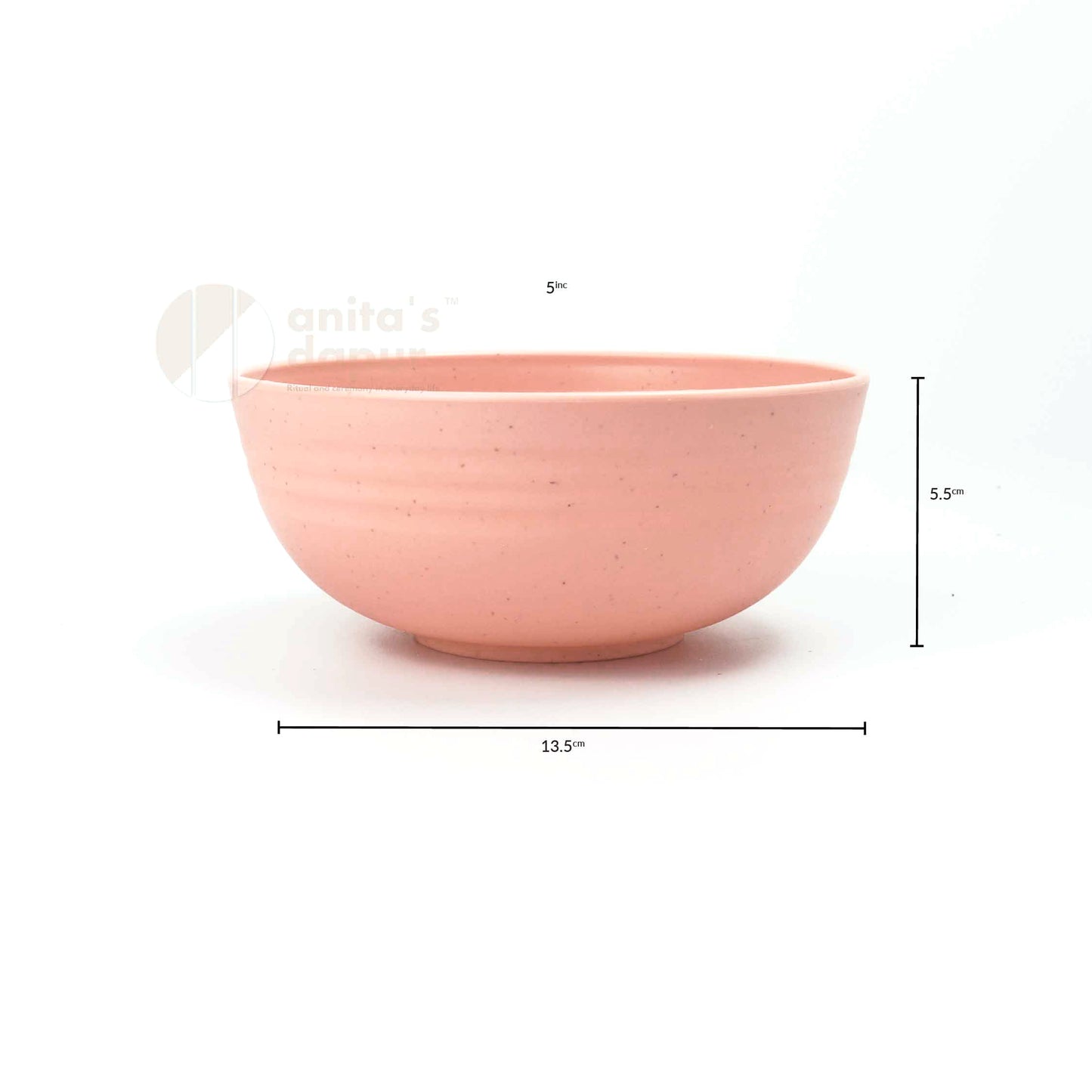 Wheat Straw Bowl Beige & Pink (5 inch)