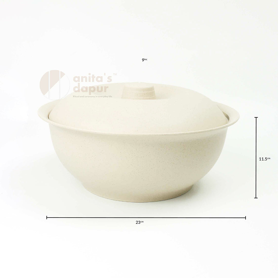 Wheat Straw Pot & Ladle (Beige & Pink)