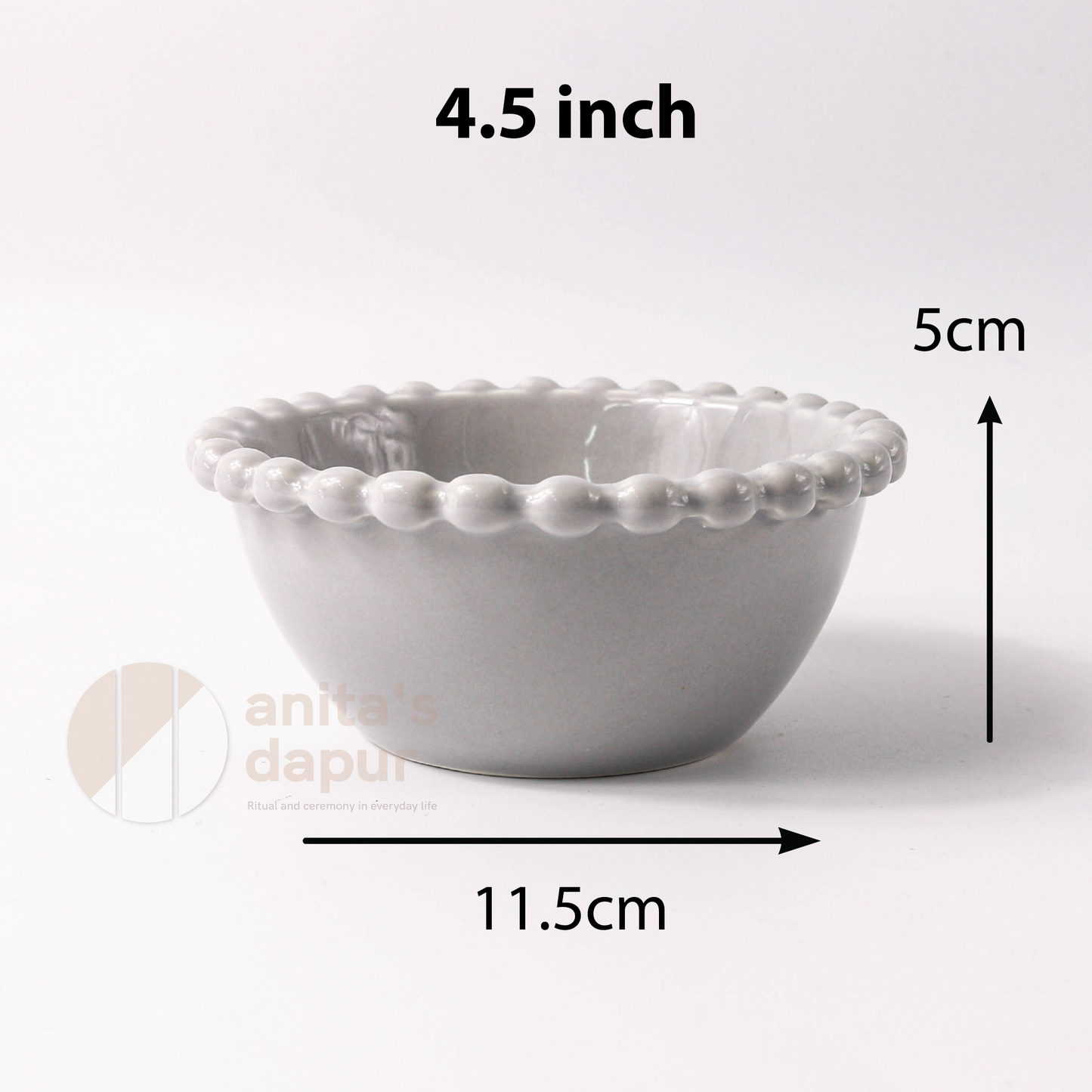 Beads Series Bowls Grey (4.5inch , 6inch)
