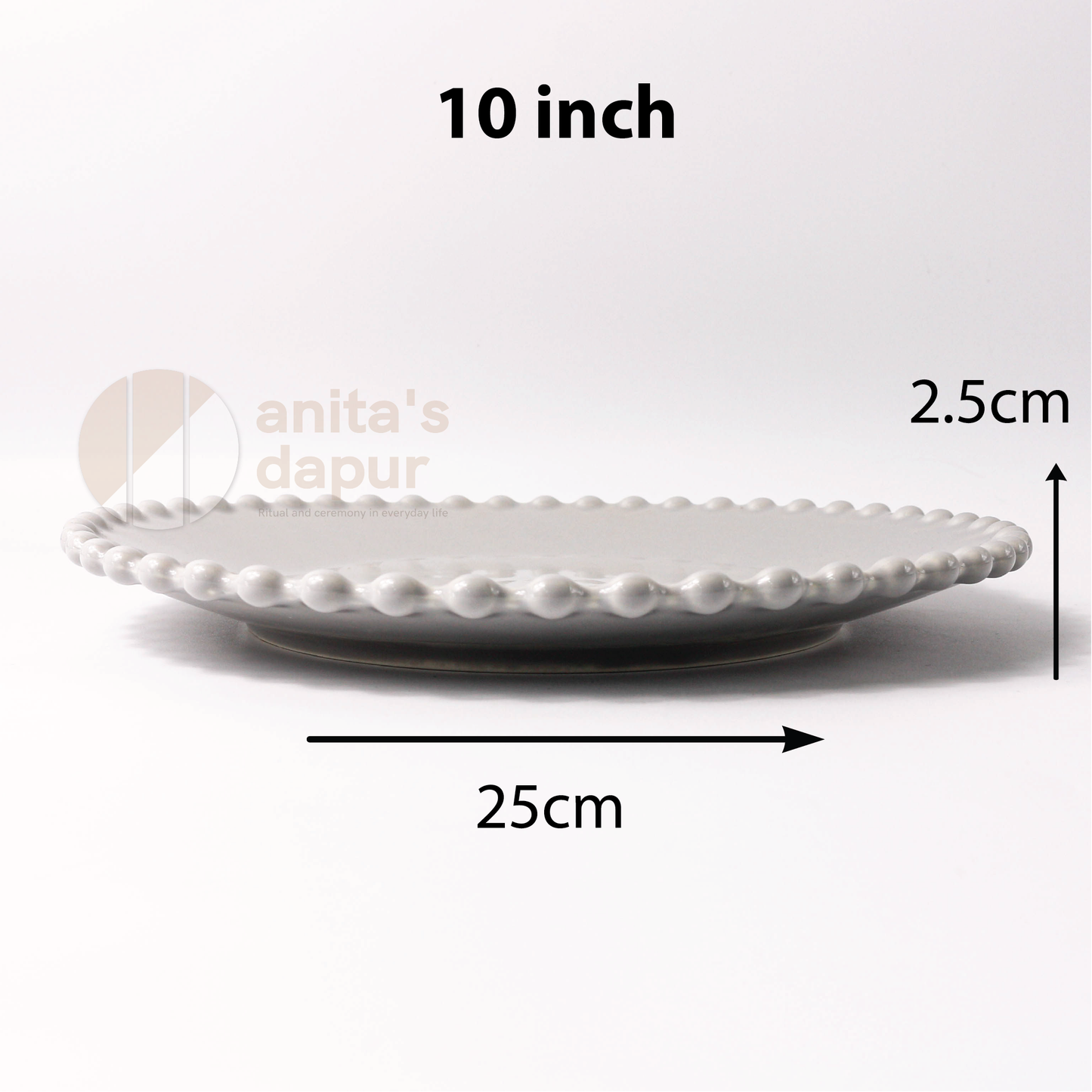 Beads Series Plate Grey (8inch , 10inch)