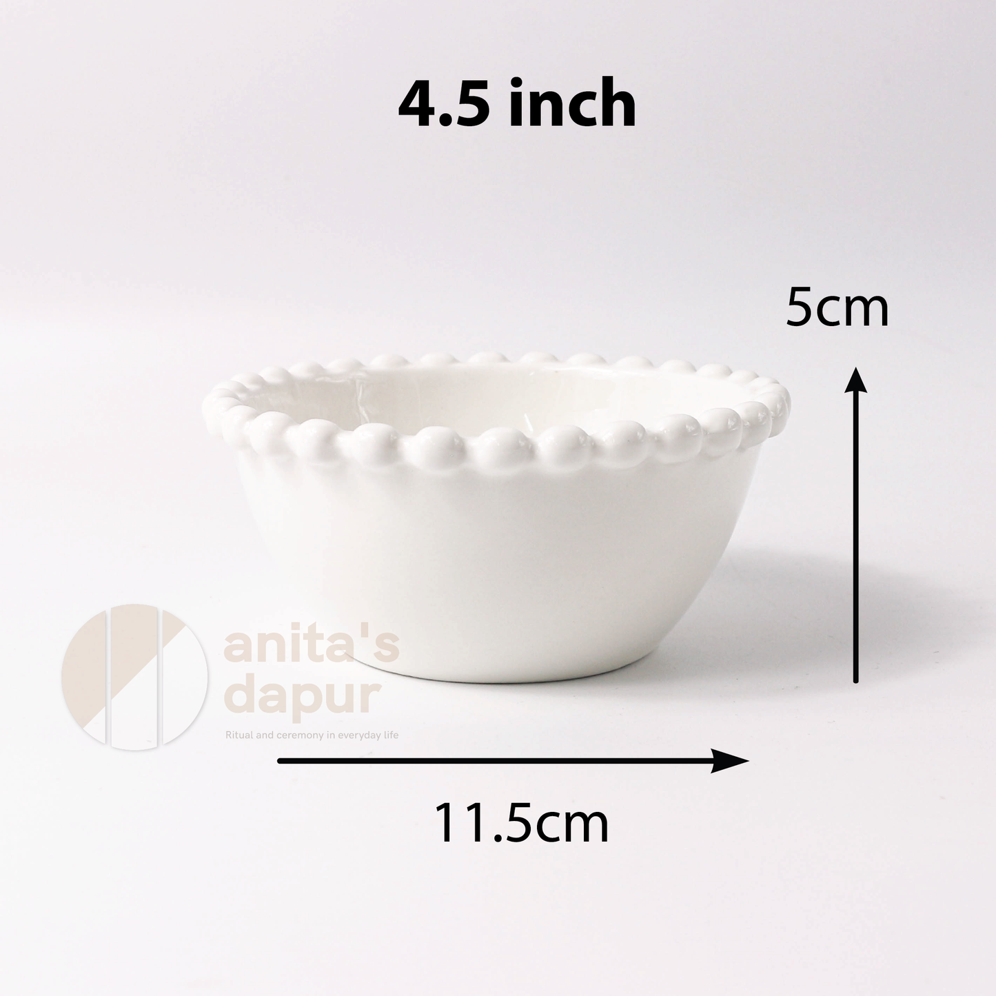 White Beads Series Bowls (4.5 inch , 6 inch)