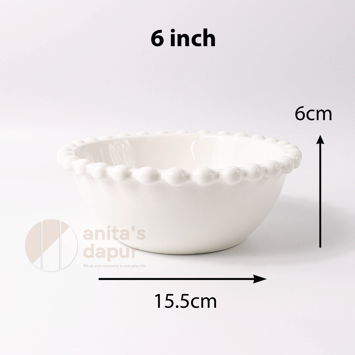 White Beads Series Bowls (4.5 inch , 6 inch)