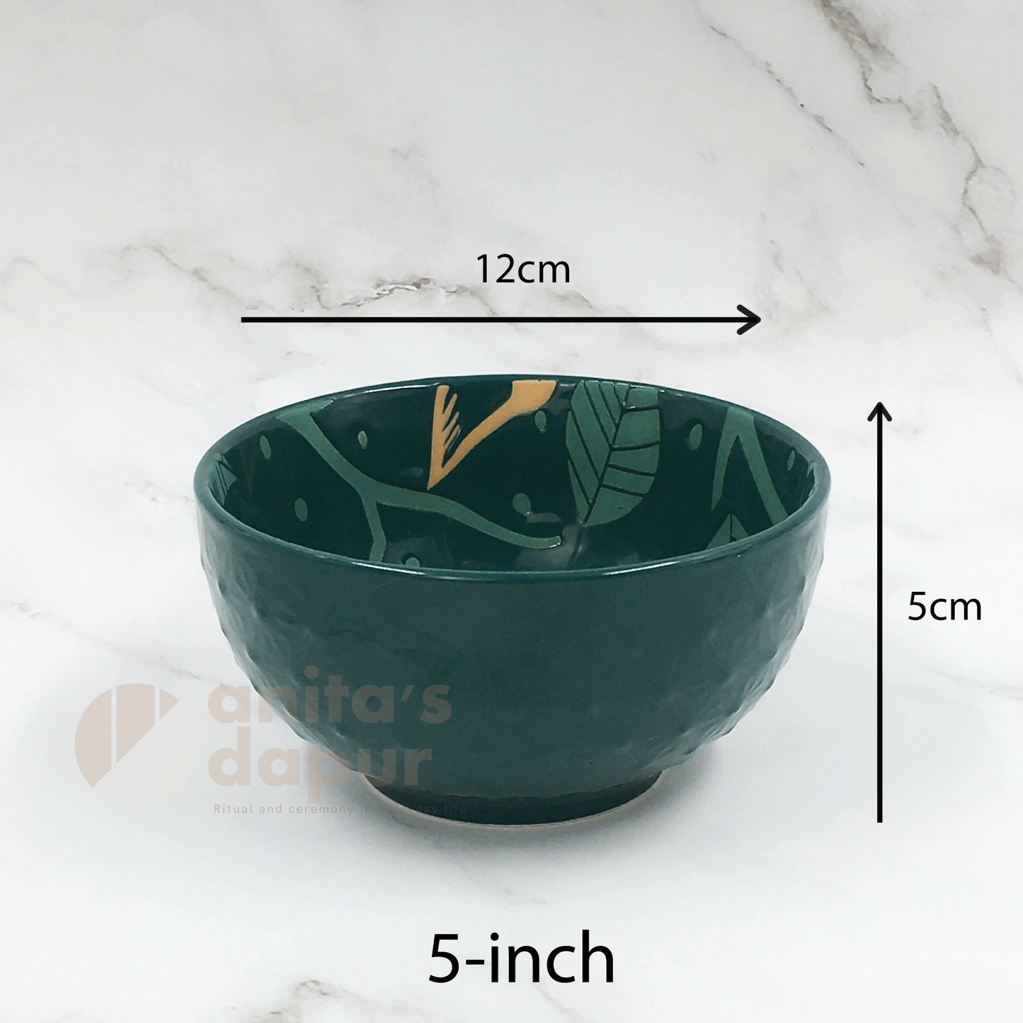 Green Crane Bird Bowls (5inch, 6inch and 8inch)