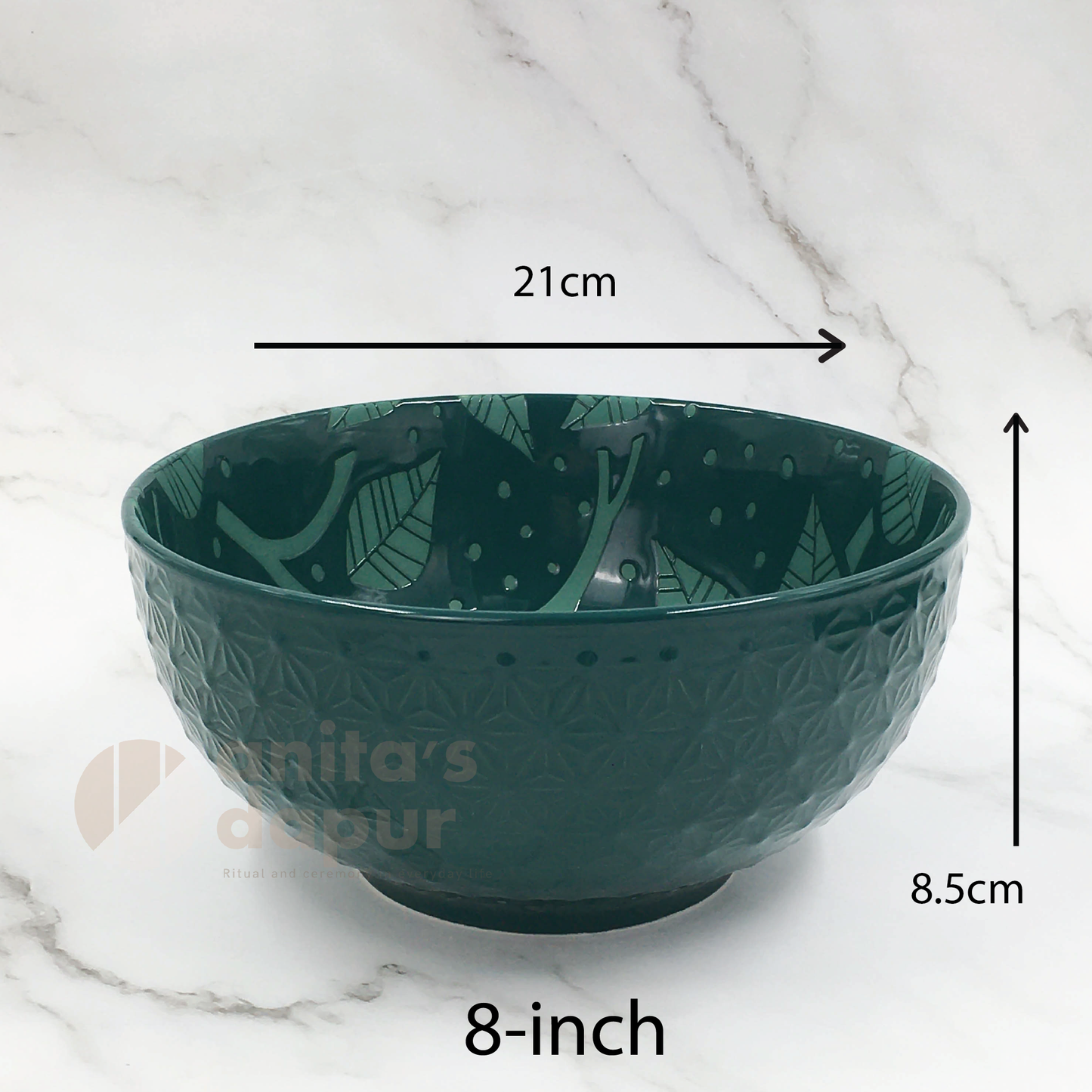 Green Crane Bird Bowls (5inch, 6inch and 8inch)
