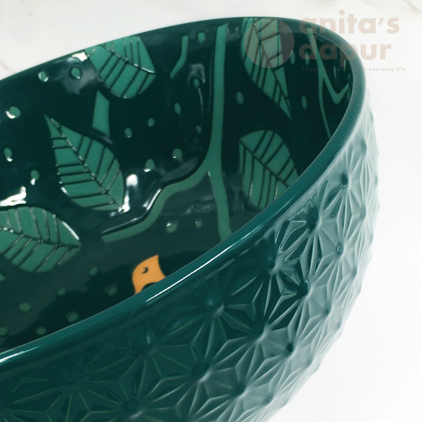 Green Crane Bird Bowls (5inch, 6inch and 8inch)