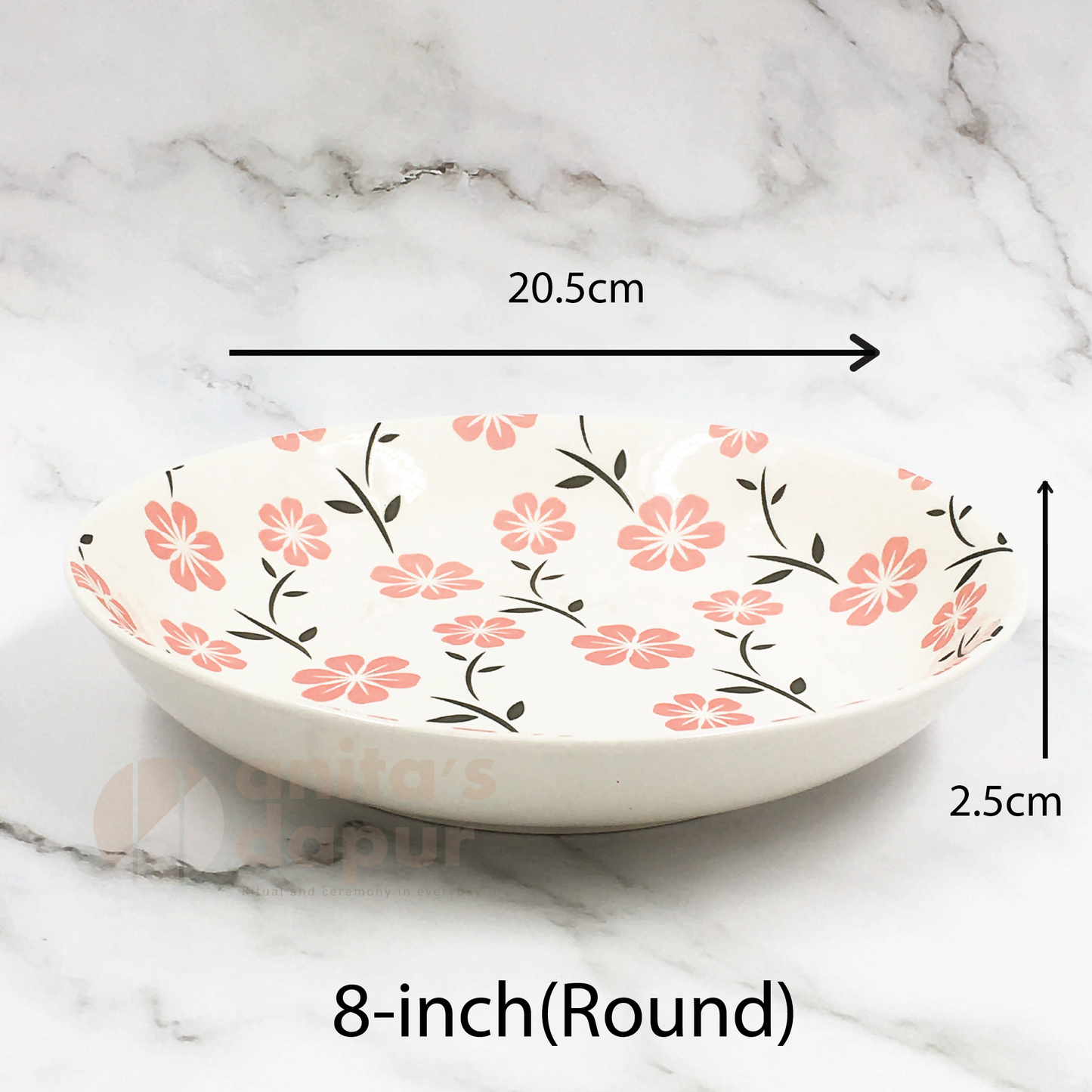 White Sakura Plate (8inch)