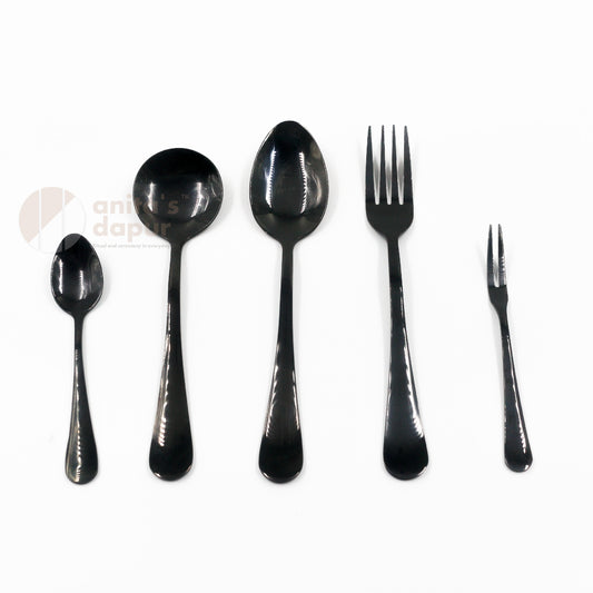 Dinner Spoon & Fork Black