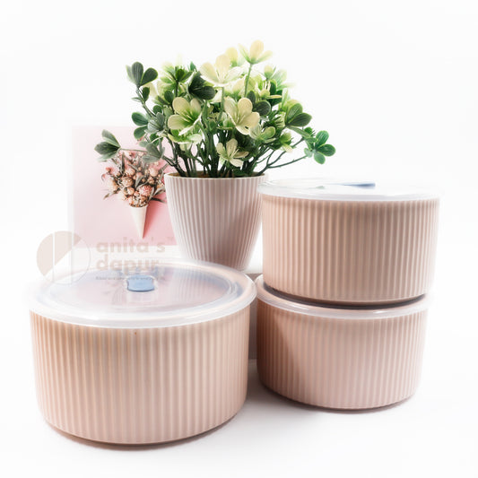 Pink Fresh Keeping Bowl Set