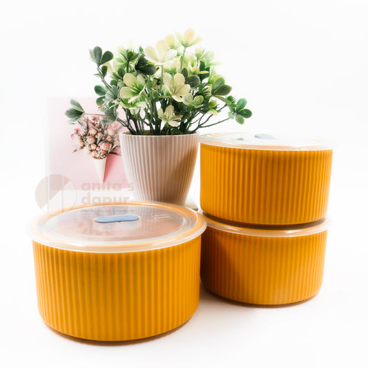 Yellow Fresh Keeping Bowl Set