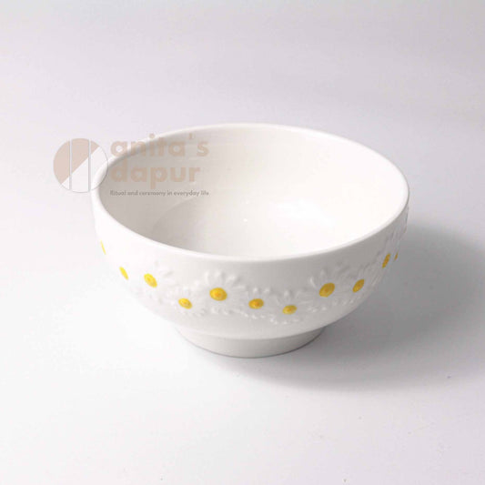 White Chrysan Bowl (4.75 inch , 8 inch)