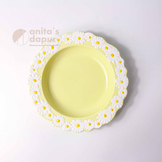 Yellow Chrysan Plate (8inch , 10inch , 12inch)