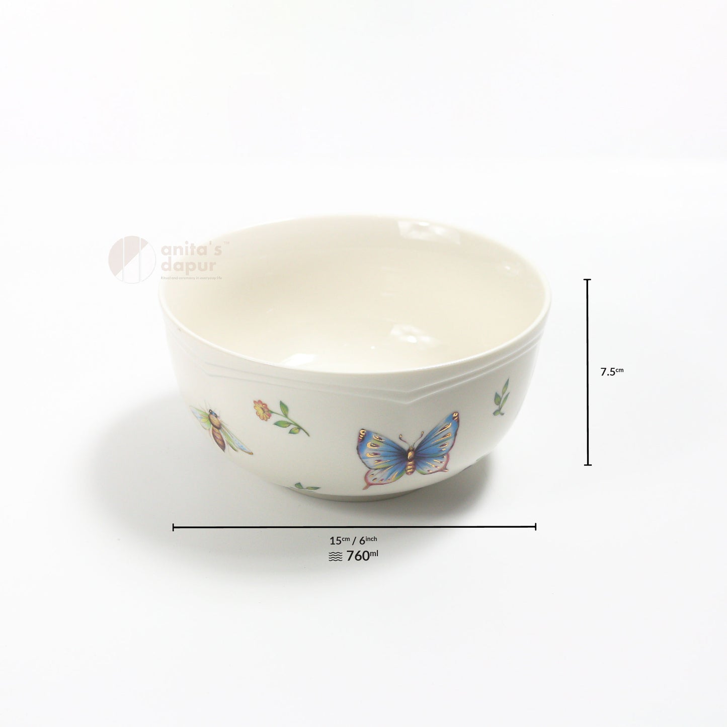 Vintage Insect Design Bowl (6 inch)
