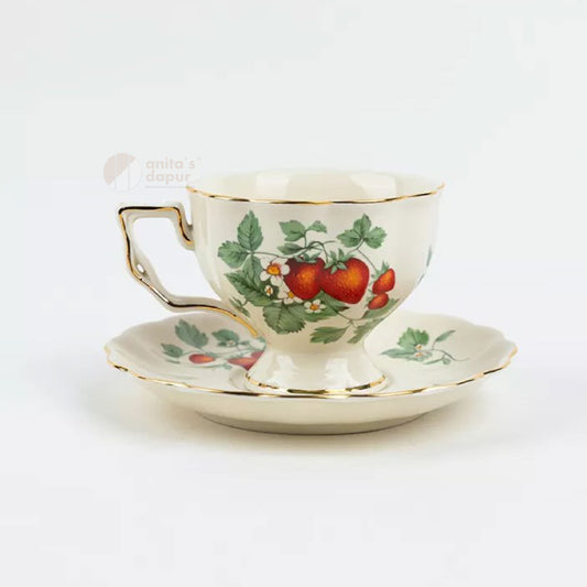 English Strawberry Cup & Saucer