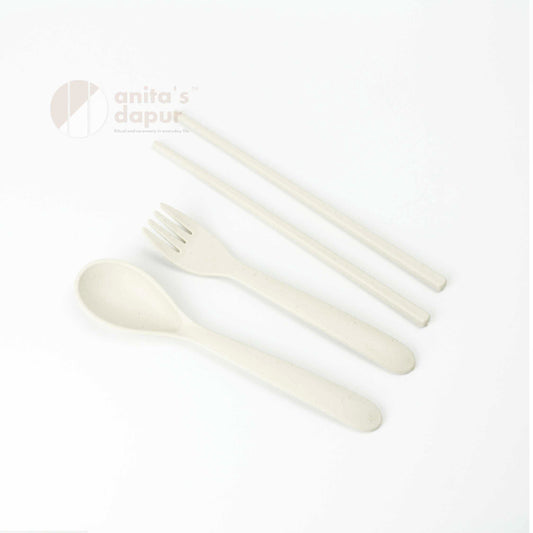 Wheat Straw  Spoon/Fork/Chopstick (Beige & Pink)