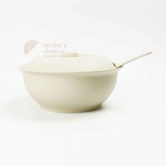 Wheat Straw Pot & Ladle (Beige & Pink)