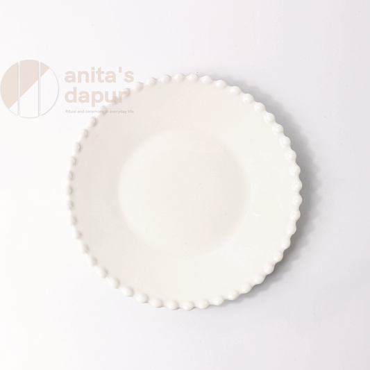 White Beads Series Plate (8 inch , 10 inch)