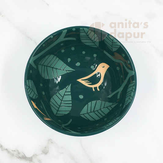 Green Crane Bird Bowls (5inch, 6inch and 8inch)